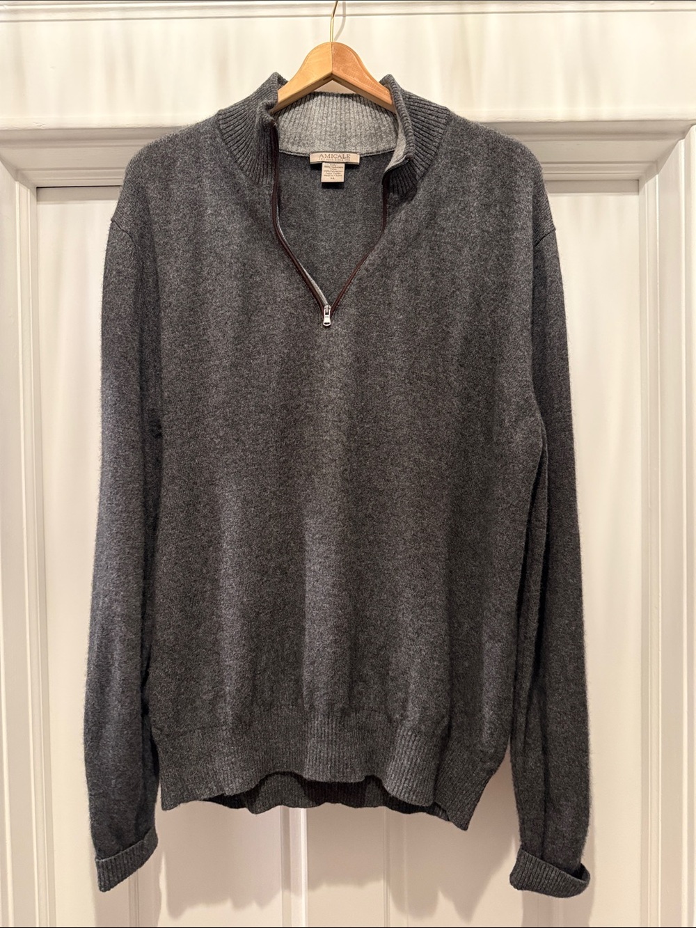 Amicale Men's Half-Zip Cashmere Sweater